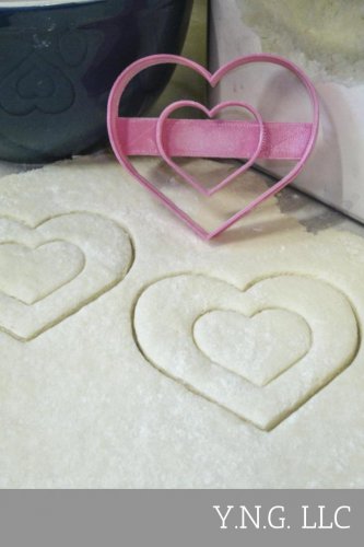 DOUBLE HEART LOVE SHOWER WEDDING ANNIVERSARY VALENTINE COOKIE CUTTER USA PR301