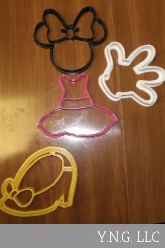 MINNIE MOUSE SET 4 CARTOON DISNEY CHARACTER COOKIE CUTTER BAKING TOOL USA PR533