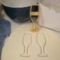 CHAMPAGNE GLASS SPARKLING WINE TOASTING WEDDING ENGAGEMENT COOKIE CUTTER PR560