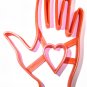 HAND WITH HEART CHARITY GIVEN FROM HEART SYMBOL JOHN CALVIN COOKIE CUTTER PR606