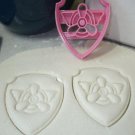 SKYE PAW PATROL PINK BADGE LOGO TAG TV SHOW HELICOPTER PILOT COOKIE CUTTER PR659