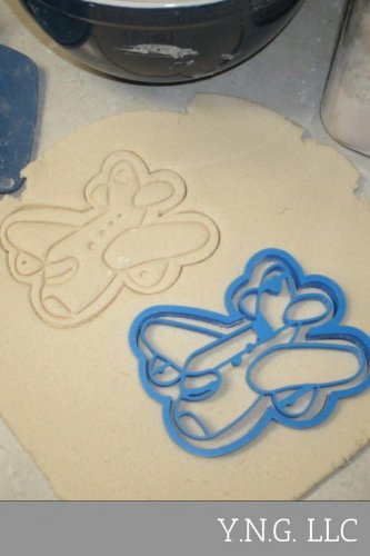 Airplane Jet Plane Cookie Cutter and Stamp Special Occasion Baking Tool Made in USA PR673