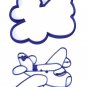 Airplane Jet Plane Cookie Cutter and Stamp Special Occasion Baking Tool Made in USA PR673