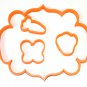 EASTER SPRING TIC TAC TOE 4 PC SET CARROT BUTTERFLY BUNNY COOKIE CUTTER PR674