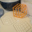 2 PC RUBIKS CUBE COMBINATION PUZZLE GAME TOY FONDANT TOOL COOKIE CUTTER PR695