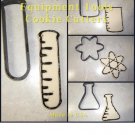 CHEMISTRY LAB EQUIPMENT SET OF 4 BEAKER FLASK VIAL TEST TUBE ATOM SCIENCE PR721