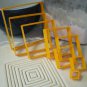 SQUARE SHAPE FRAME BOX SET OF 8 COOKIE CUTTERS FONDANT BAKING TOOL USA PR757