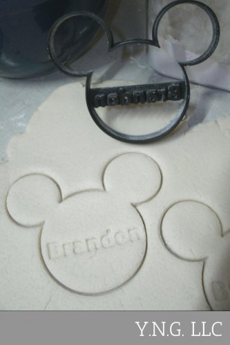 CUSTOM NAME MICKEY MOUSE DISNEY BABY SHOWER BIRTHDAY COOKIE CUTTER USA PR773