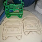Vintage 1970s Groovy Bus Hippy Van Front End View Cookie Cutter USA PR3252