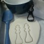 KING CHESS BOARD GAME PIECE BLACK WHITE CHECKERBOARD COOKIE CUTTER USA PR2489