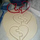 Heart Puzzle Pieces Love Valentines Wedding Set Of 2 Cookie Cutters USA PR3325
