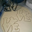 Mickey Mouse Head Love Word Letters Valentine Wedding Cookie Cutter USA PR3326
