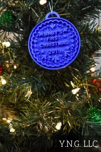 BABY'S FIRST 1ST CHRISTMAS 2019 HANGING 3D ORNAMENT HOLIDAY USA PR2319