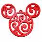 MICKEY MOUSE HEAD EARS SWIRL DESIGN DISNEY CARTOON ORNAMENT HOLIDAY USA PR2235
