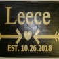 Wedding Anniversary Arrow Design Wall Plaque Custom Color Name Year 3D Printed Made In USA PR960