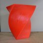 Red Square Twist Vase Home Decor Twisted Block Decorative Gift 3d Printed Made in the USA PR1-RED