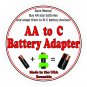 10 PCS GLOW IN THE DARK CUSTOM BATTERY ADAPTER CONVERTER AA TO C PR15_10GL