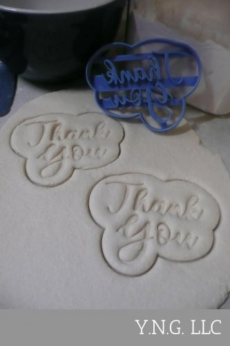 THANK YOU TEXT WORDS THANKS APPRECIATION GRATITUDE COOKIE CUTTER USA PR3243