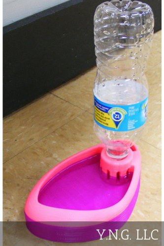 WHITE PET DRINKING WATER DISH POND DISPENSER FOUNTAIN BOTTLE 3D PRINTED MADE USA PR119-WHITE