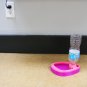 PINK PET DRINKING WATER DISH POND DISPENSER FOUNTAIN BOTTLE 3D PRINTED MADE USA PR119-PINK