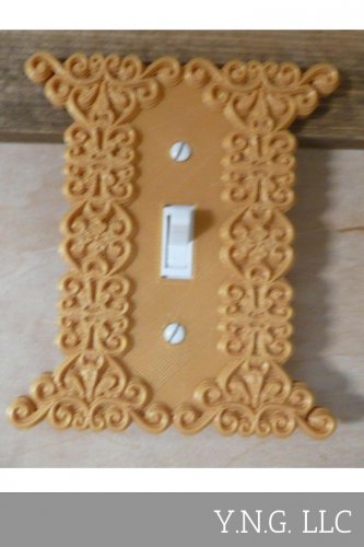 GRAY VICTORIAN LIGHT SWITCH COVER PRETTY WALL PLATE DECOR 3D PRINTED - MADE IN USA PR141-GRAY
