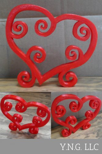 LARGE VALENTINE HEART SWIRLS SCROLLS STAND HOME DECOR VALENTINE'S DAY 3D PR234L