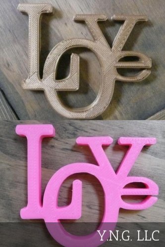 PINK LOVE HOME DECOR WALL DECORATION 3 1/2" TALL PICK A COLOR 3D PRINTED  USA PR170-PINK