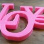 YELLOW LOVE HOME DECOR WALL DECORATION 3 1/2" TALL PICK A COLOR 3D PRINTED  USA PR170-YELLOW