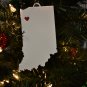 INDIANA STATE OUTLINE RENSSELAER RED HEART CUTOUT HOLIDAY ORNAMENT USA PR244-IN