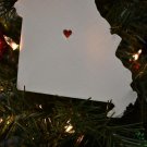 MISSOURI STATE OUTLINE JEFFERSON CITY HEART CUTOUT HOLIDAY ORNAMENT USA PR244-MO