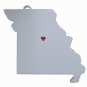 MISSOURI STATE OUTLINE JEFFERSON CITY HEART CUTOUT HOLIDAY ORNAMENT USA PR244-MO