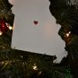 MISSOURI STATE OUTLINE JEFFERSON CITY HEART CUTOUT HOLIDAY ORNAMENT USA PR244-MO