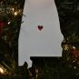 ALABAMA STATE OUTLINE MONTGOMERY HEART CUTOUT HOLIDAY ORNAMENT USA PR244-AL