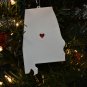 ALABAMA STATE OUTLINE MONTGOMERY HEART CUTOUT HOLIDAY ORNAMENT USA PR244-AL