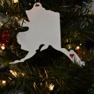 ALASKA STATE OUTLINE JUNEAU RED HEART ORNAMENT HOLIDAY CHRISTMAS USA PR244-AK