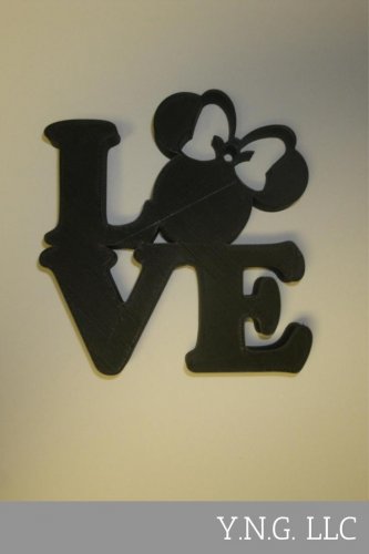 LOVE Word Quote With Minnie Mouse Face Head Ears Shape Mickey Home Decor 3D Printed USA PR819