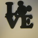 LOVE Word Quote With Mickey Mouse Face Head Ears Shape Home Decor 3D Printed USA PR761