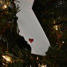 CALIFORNIA STATE OUTLINE SACRAMENTO HEART CUTOUT HOLIDAY ORNAMENT USA PR244-CA