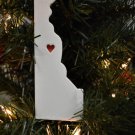 DELAWARE STATE OUTLINE DOVER RED HEART ORNAMENT HOLIDAY CHRISTMAS USA PR244-DE