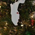 Florida State Tampa Heart Ornament Holiday Christmas Decor USA PR244-FL