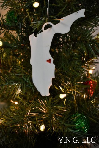 Florida State Tampa Heart Ornament Holiday Christmas Decor USA PR244-FL