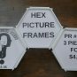 3 Piece Hex Hexagon Connecting Snappable Picture Frame Set Home Decor USA PR389