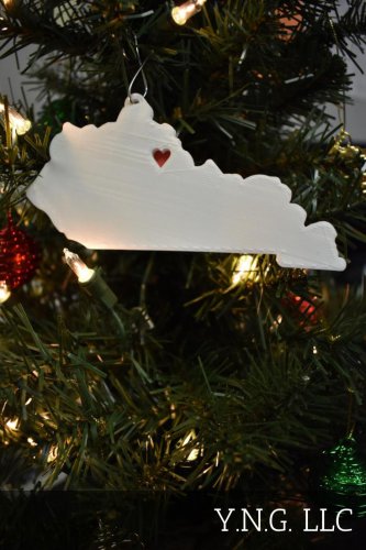KENTUCKY STATE OUTLINE FRANKFORT HEART ORNAMENT HOLIDAY CHRISTMAS USA PR244-KY