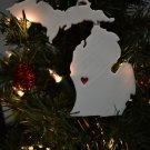 MICHIGAN STATE OUTLINE LANSING HEART CUTOUT ORNAMENT HOLIDAY CHRISTMAS PR244-MI