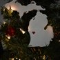 MICHIGAN STATE OUTLINE LANSING HEART CUTOUT ORNAMENT HOLIDAY CHRISTMAS PR244-MI