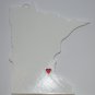 MINNESOTA STATE OUTLINE SAINT PAUL HEART ORNAMENT HOLIDAY CHRISTMAS USA PR244-MN