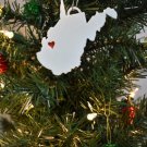 WEST VIRGINIA STATE OUTLINE CHARLESTON RED HEART HOLIDAY ORNAMENT USA PR244-WV