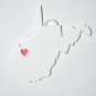 WEST VIRGINIA STATE OUTLINE CHARLESTON RED HEART HOLIDAY ORNAMENT USA PR244-WV