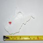WEST VIRGINIA STATE OUTLINE CHARLESTON RED HEART HOLIDAY ORNAMENT USA PR244-WV