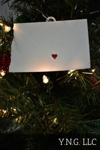 NORTH DAKOTA STATE OUTLINE BISMARCK HEART ORNAMENT HOLIDAY CHRISTMAS PR244-ND